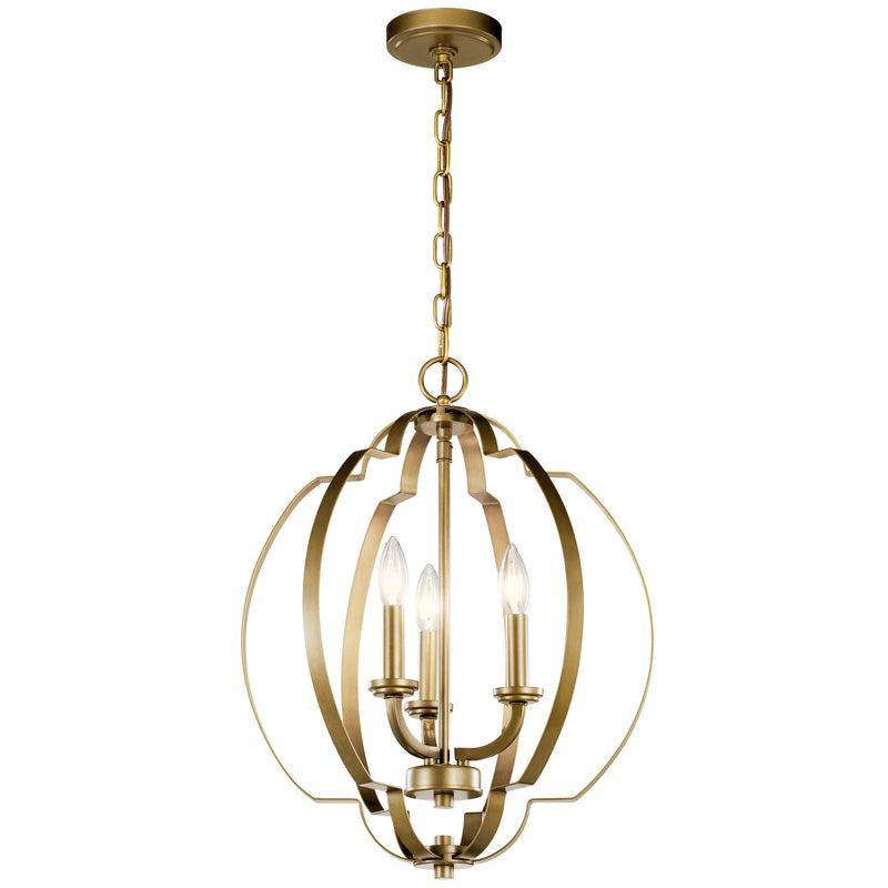 Kichler 42140NBR Three Light Pendant, Natural Brass