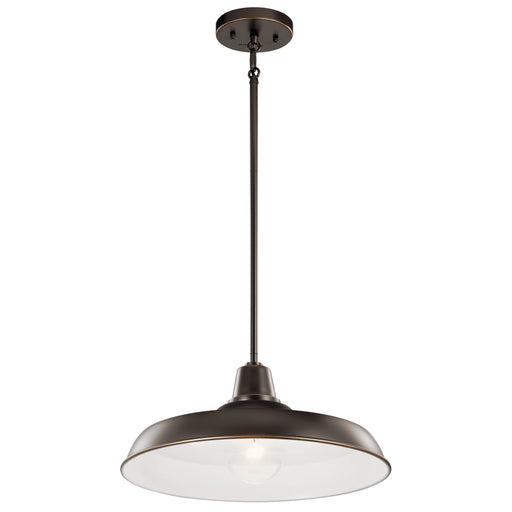 Kichler 49993OZ One Light Outdoor Pendant/Semi Flush, Olde Bronze