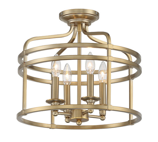 Minka-Lavery 1094-740 Covent Park Four Light Semi Flush Mount, Brushed Honey Gold Main Image.jpg