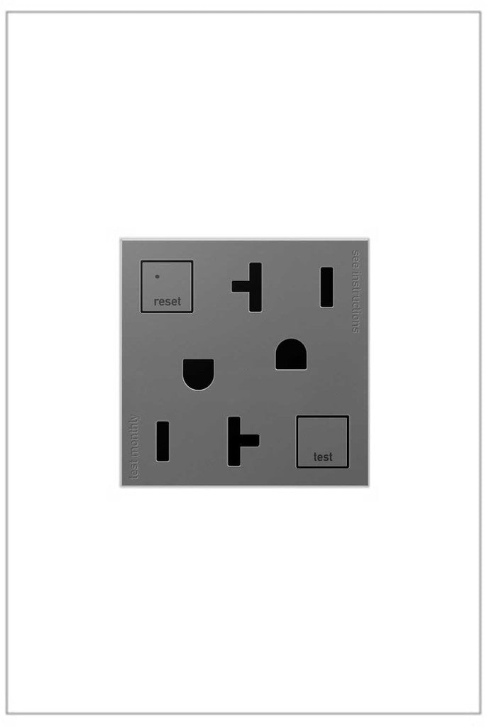 adorne® AGFTR2202M4 Tamper-Resistant 20A Duplex Self-Test GFCI Receptacles, Magnesium Main Image.jpg