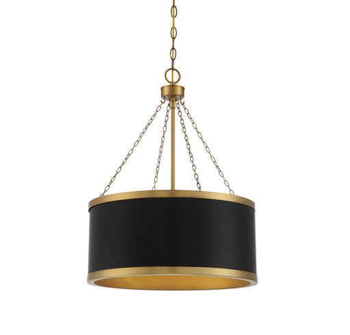 Savoy House 7-188-6-143 Six Light Pendant, Black w/Warm Brass