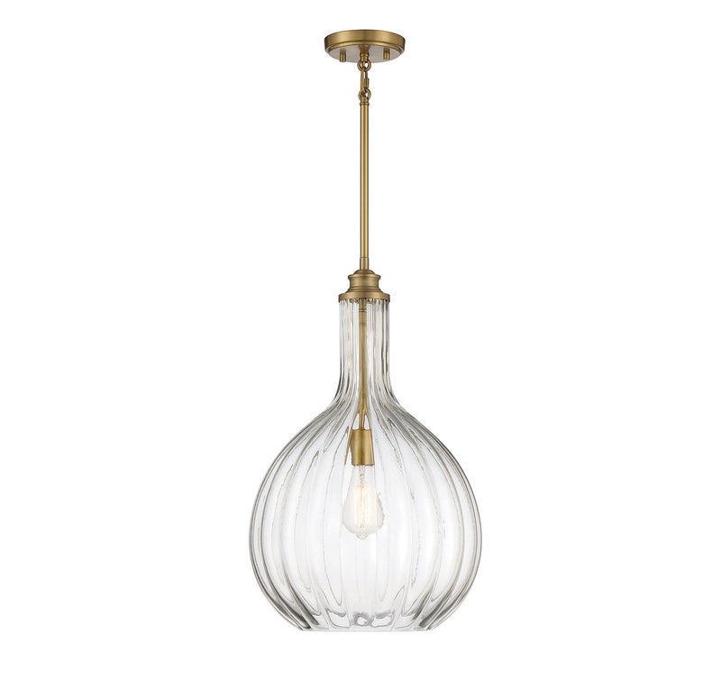 Savoy House 7-2255-1-322 One Light Pendant, Warm Brass