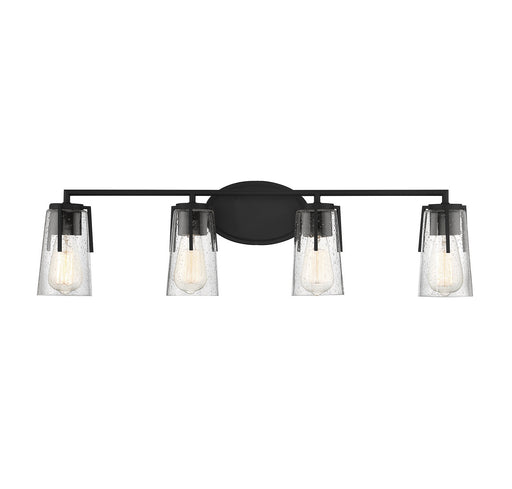 Savoy House 8-7045-4-BK Four Light Bath Bar, Black