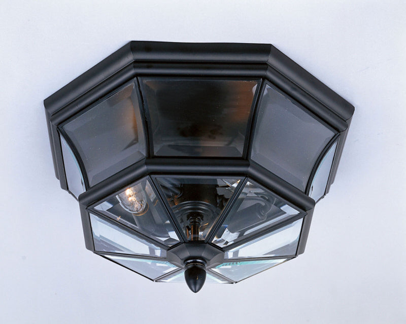 Quoizel NY1794K Newbury Three Light Outdoor Flush Mount, Mystic Black Main Image.jpg