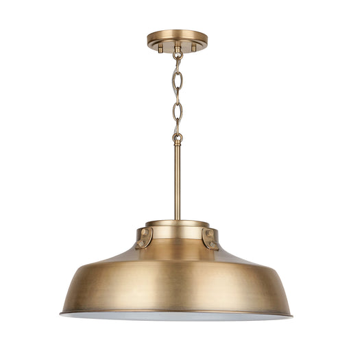 Capital Lighting 9D328A One Light Pendant, Aged Brass