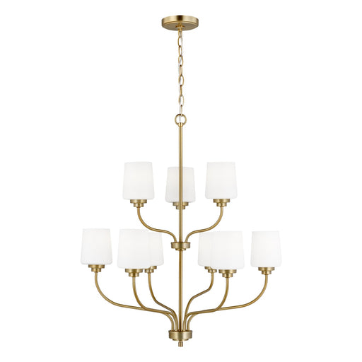 Generation Lighting 3102809-848 Windom Nine Light Chandelier, Satin Brass Main Image.jpg