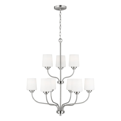 Generation Lighting 3102809-962 Windom Nine Light Chandelier, Brushed Nickel Main Image.jpg