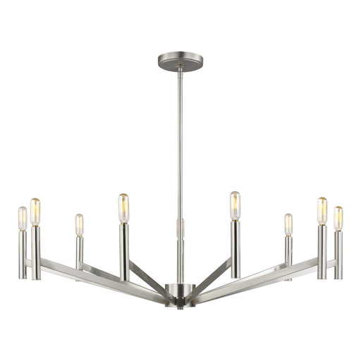 Visual Comfort Studio 3124309-962 Vector Nine Light Chandelier, Brushed Nickel Main Image.jpg