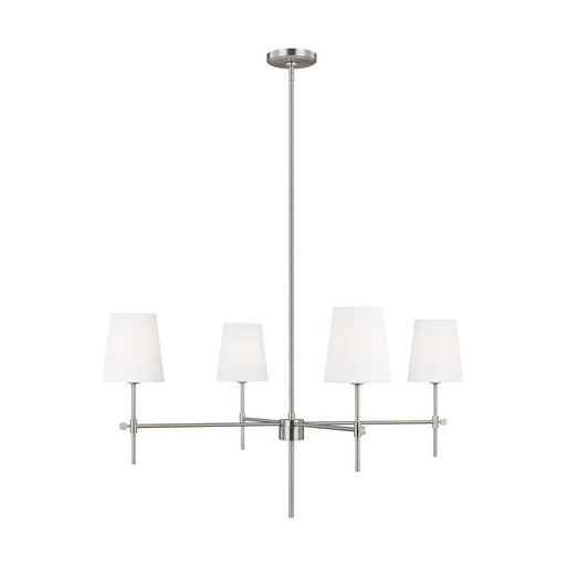 Visual Comfort Studio 3287204-962 Baker Four Light Chandelier, Brushed Nickel Main Image.jpg