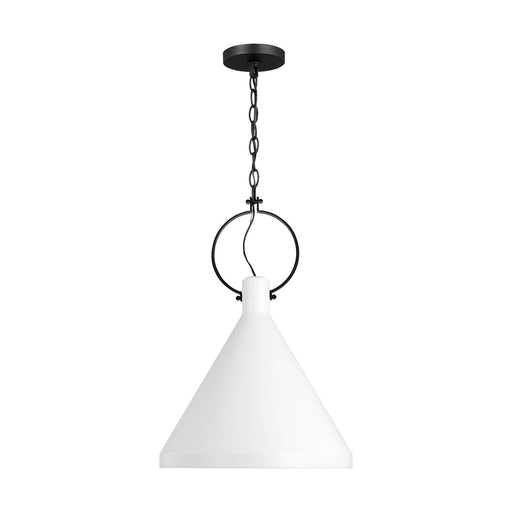 Visual Comfort Studio 6684901EN3-115 Lyon One Light Pendant, Matte White Main Image.jpg