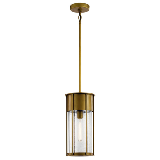 Kichler 59082NBR One Light Outdoor Pendant, Natural Brass