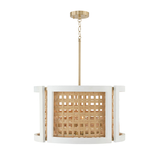 Capital Lighting 344341WM Lola Four Light Pendant, Flat White and Matte Brass Main Image.jpg