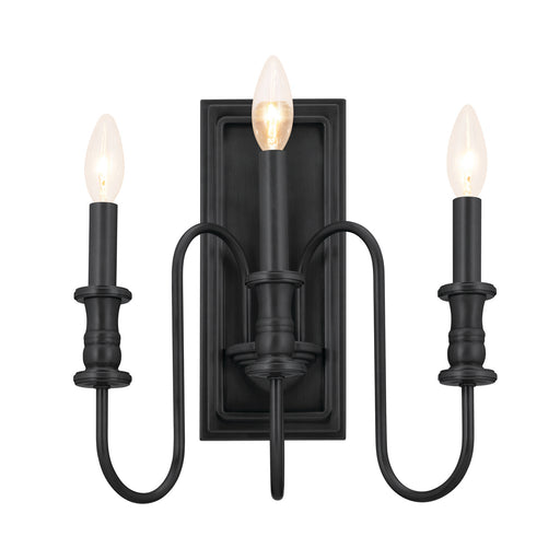 Kichler 52473BK Three Light Wall Sconce, Black
