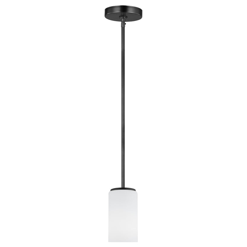 Generation Lighting 6124601EN3-112 Alturas One Light Mini-Pendant, Midnight Black Main Image.jpg