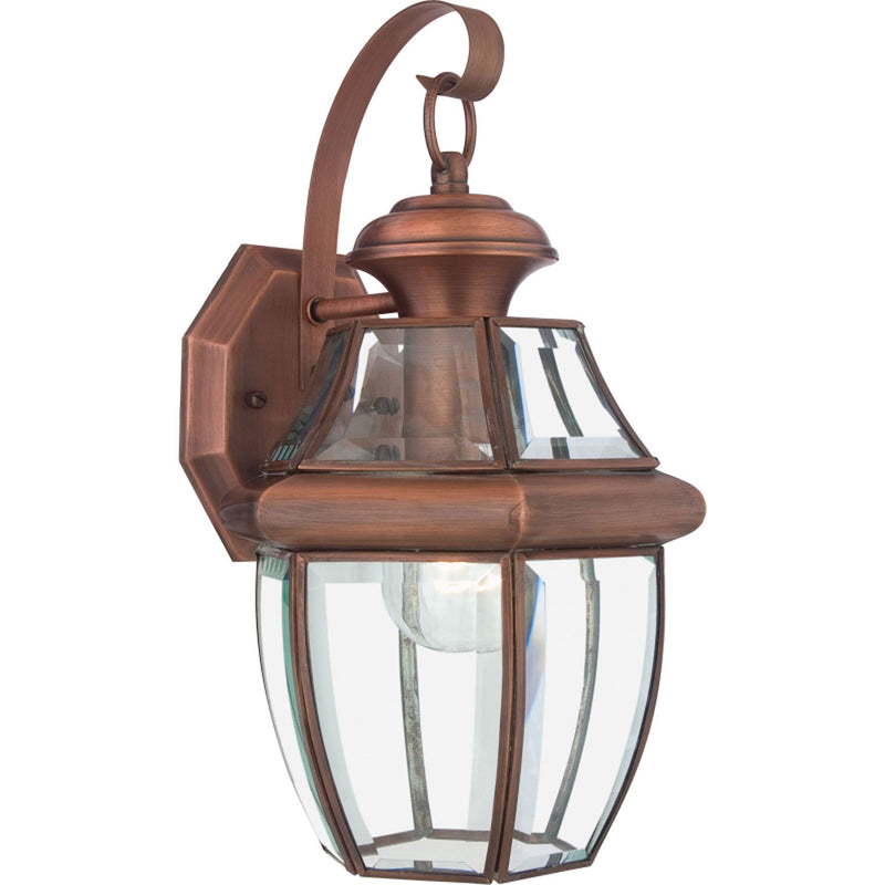 Quoizel NY8316AC Newbury One Light Outdoor Wall Lantern, Aged Copper Main Image.jpg