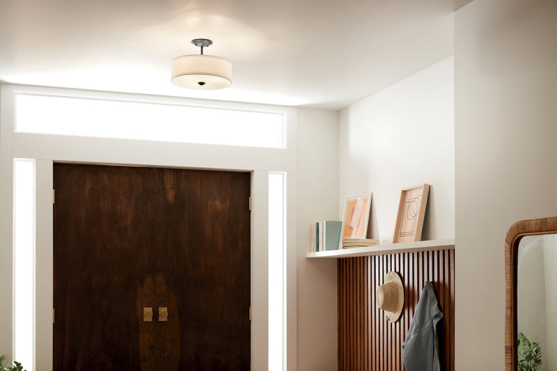 Kichler 43692BK Three Light Semi Flush Mount, Black (4)