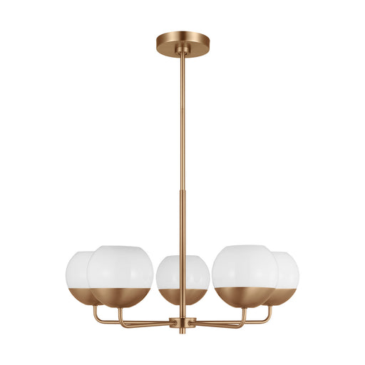 Visual Comfort Studio 3168105-848 Alvin Five Light Chandelier, Satin Brass Main Image.jpg