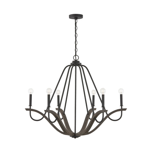 Capital Lighting 447661CK Clive Six Light Chandelier, Carbon Grey and Black Iron Main Image.jpg