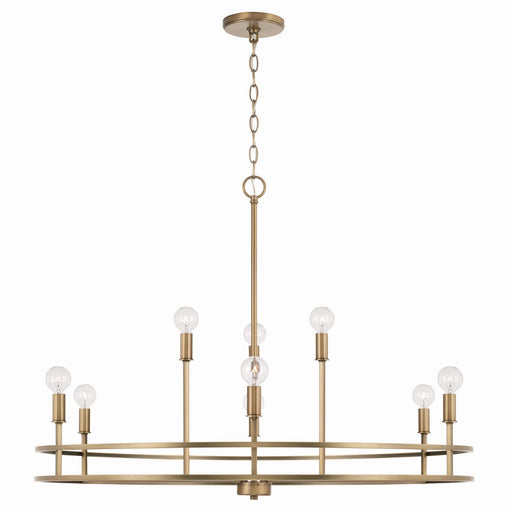 Capital Lighting 448791AD Fuller Nine Light Chandelier, Aged Brass Main Image.jpg