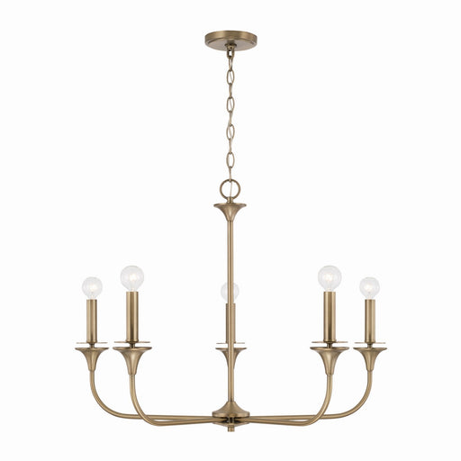 Capital Lighting 448951AD Presley Five Light Chandelier, Aged Brass Main Image.jpg