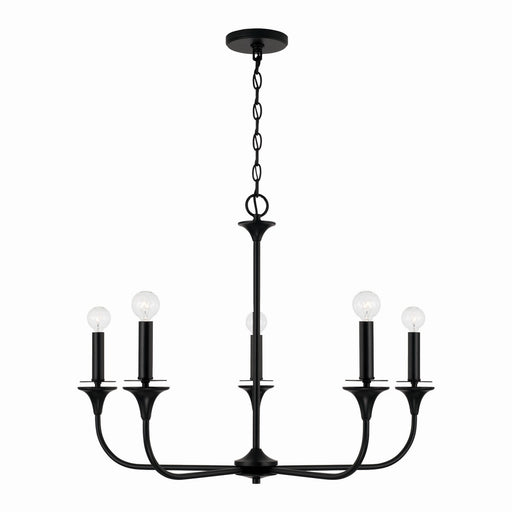 Capital Lighting 448951MB Presley Five Light Chandelier, Matte Black Main Image.jpg