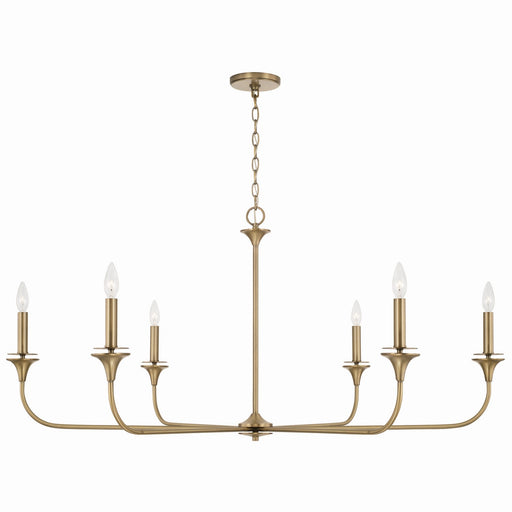 Capital Lighting 448961AD Presley Six Light Chandelier, Aged Brass Main Image.jpg