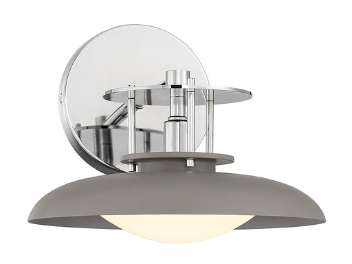 Savoy House 9-1686-1-175 One Light Wall Sconce, Gray with Polished Nickel