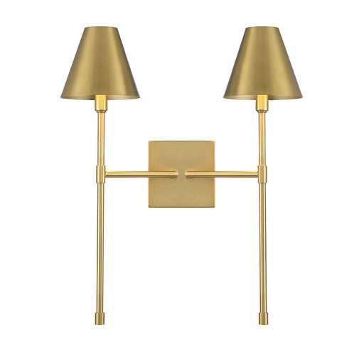 Savoy House 9-5202-2-322 Two Light Wall Sconce, Warm Brass