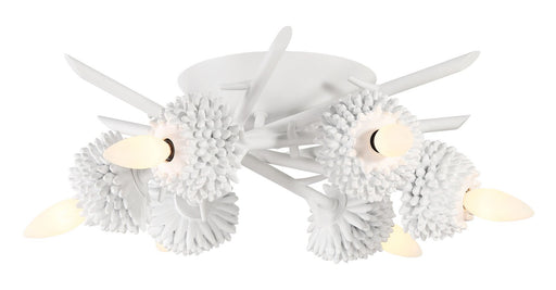 Minka-Lavery 5904-655 North Fork By Robin Baron Six Light Flush Mount, Sand White Main Image.jpg