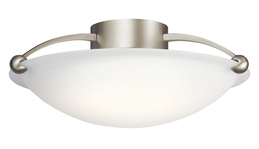 Kichler 8406NI Three Light Semi Flush Mount, Brushed Nickel