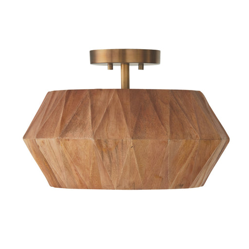 Capital Lighting 251011LW Nadeau One Light Semi-Flush Mount, Light Wood and Patinaed Brass Main Image.jpg