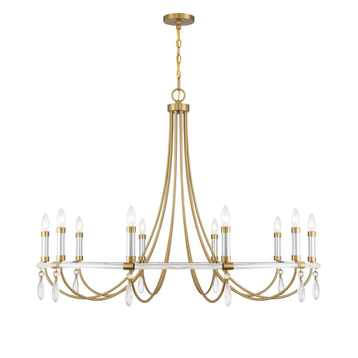 Savoy House 1-7712-10-195 Ten Light Chandelier, Warm Brass/Chrome