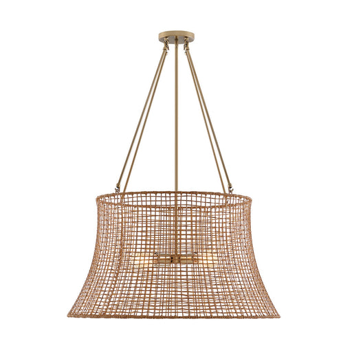 Savoy House 7-6192-4-171 Four Light Outdoor Chandelier, Burnished Brass