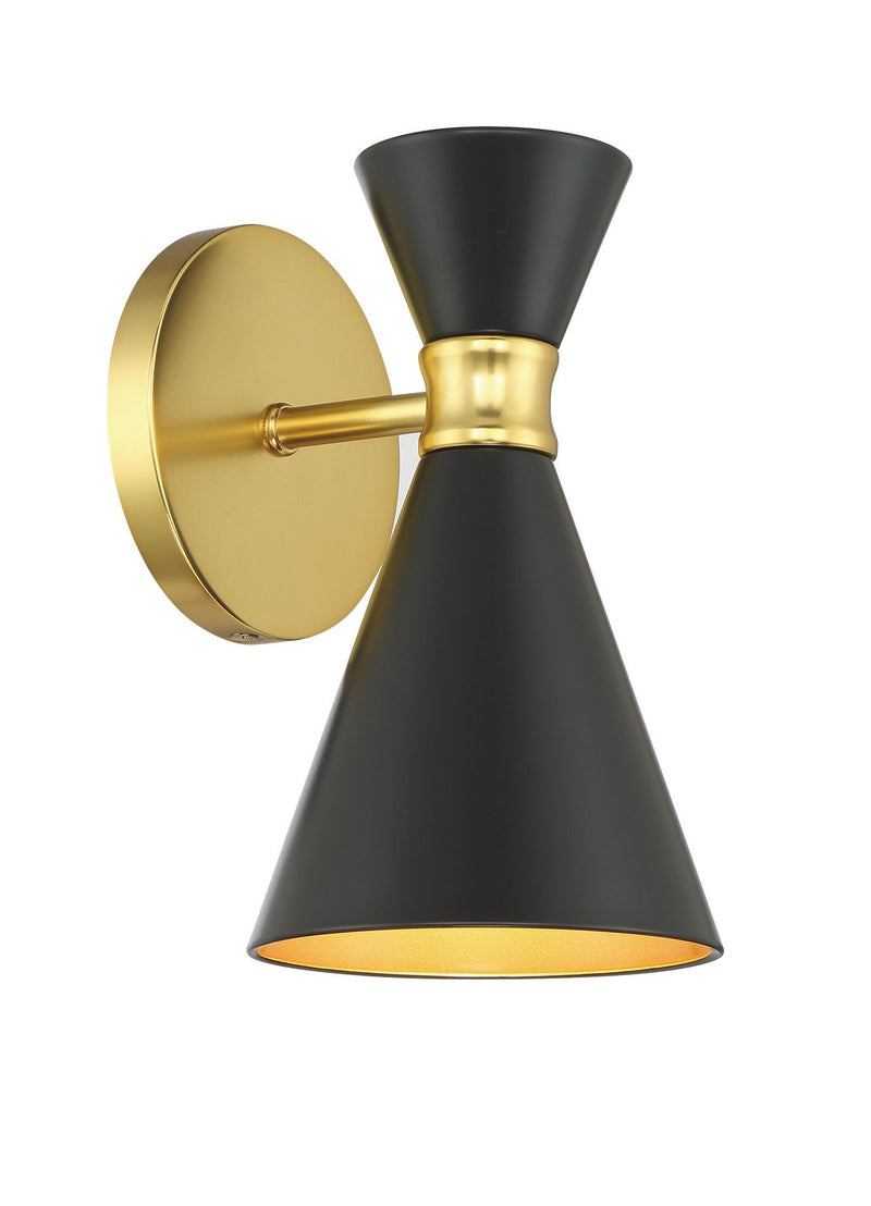 George Kovacs P1826-248 Conic One Light Wall Sconce, Coal/Honey Gold Main Image.jpg