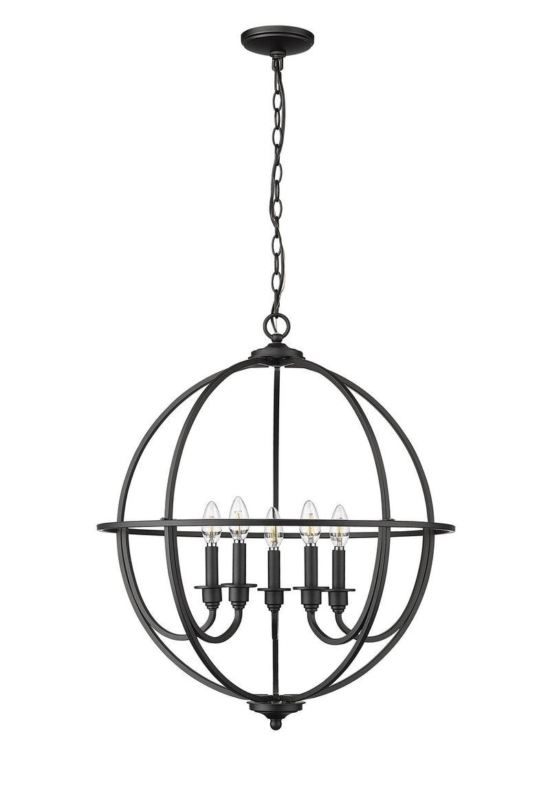 Millennium 12305-MB Artemis Five Light Chandelier, Matte Black Main Image.jpg