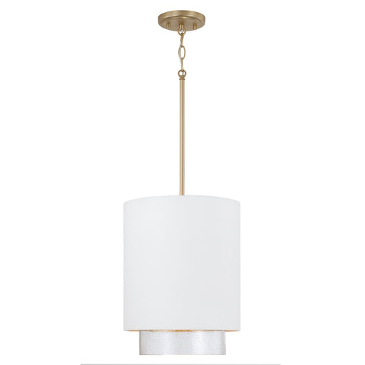 Capital Lighting 353011RE Weller One Light Pendant, Matte Brass and White Main Image.jpg