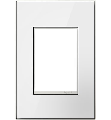 adorne® AWM1G3MWW4 Mirror White-on-White One-Gang+ Screwless Wall Plate Main Image.jpg
