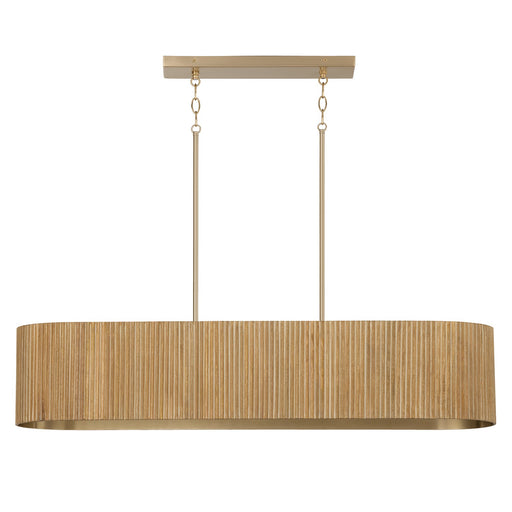 Capital Lighting 850751WS Five Light Island Pendant, White Wash and Matte Brass