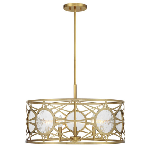 Savoy House 6-5065-5-322 Five Light Convertible Semi-Flush /Pendant, Warm Brass