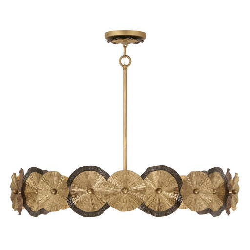 Savoy House 7-6384-5-61 Five Light Pendant, Distressed Gold/Bronze