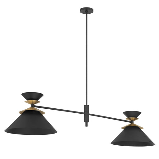 Thesis 207317A Four Light Linear Pendant, Textured Black, Champagne Gold