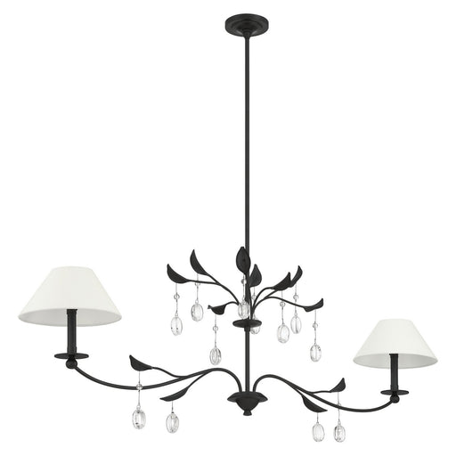Thesis 207346A Two Light Linear Chandelier, Textured Black, Clear