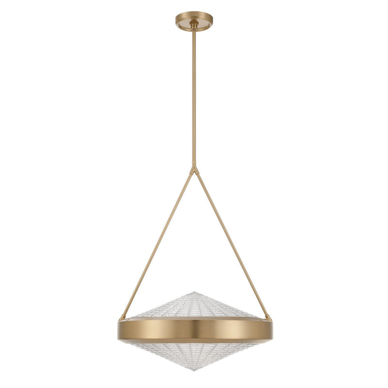 Thesis 207427A Four Light Pendant, Champagne Gold, Clear Holophane