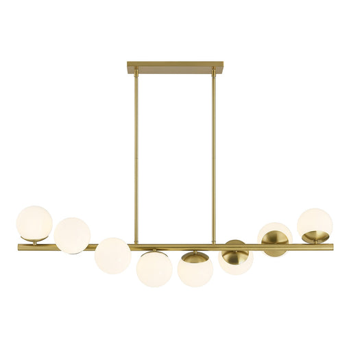 Savoy House 1-6524-8-322 Eight Light Linear Chandelier, Warm Brass