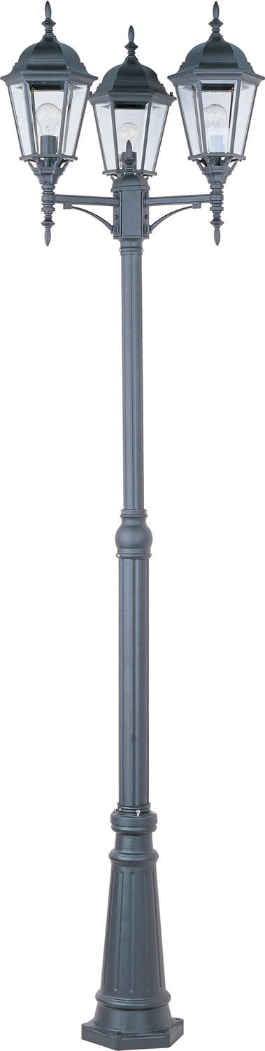 Maxim 1105BK Poles Three Light Outdoor Pole/Post Lantern, Black Main Image.jpg