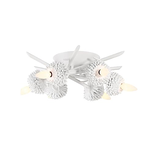 Minka-Lavery 5904-655 North Fork By Robin Baron Six Light Flush Mount, Sand White Alternate Image.jpg