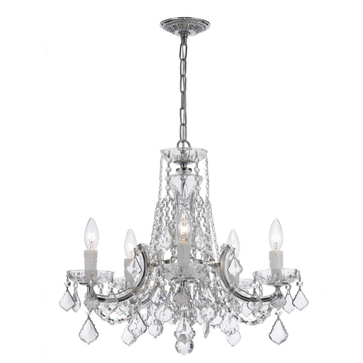 Crystorama 4476-CH-CL-SAQ Maria Theresa Five Light Mini Chandelier Polished Chrome Alternate Image.jpg
