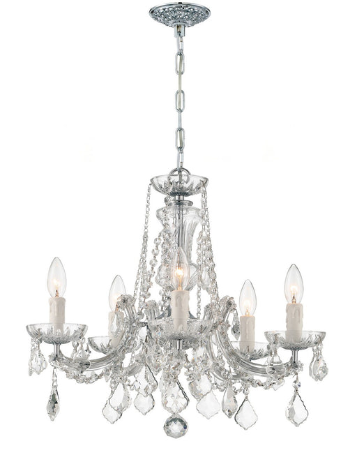 Crystorama 4476-CH-CL-SAQ Maria Theresa Five Light Mini Chandelier Polished Chrome Main Image.jpg
