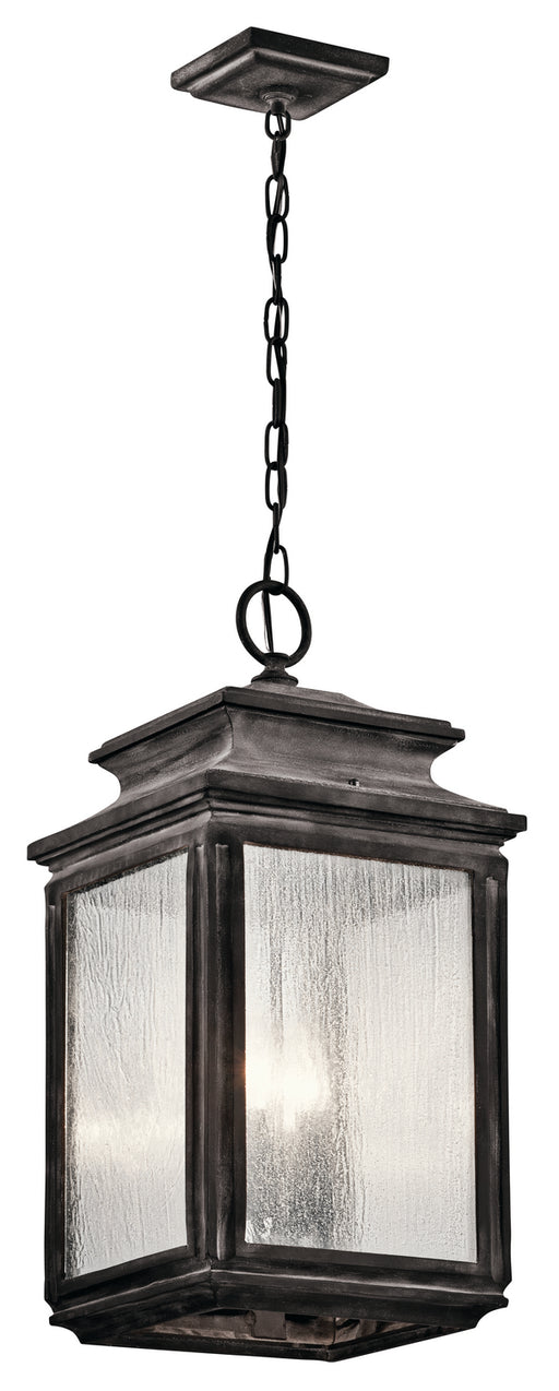 Kichler 49505WZC Four Light Outdoor Pendant, Weathered Zinc