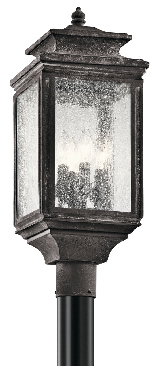 Kichler 49506WZC Four Light Outdoor Post Mount, Weathered Zinc